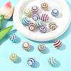 20Pcs 9 Colors Striped Resin Rhinestone Beads OACR-FS0002-35-8