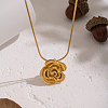 Minimalist 304 Stainless Steel Rose Flower Pendant Round Snake Chain Necklaces for Women KV0581-4