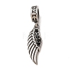 316 Surgical Stainless Steel & Rhinestone European Dangle Charms SA-CBA7555-16AS-02-1