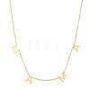 Stainless Steel Word MAMA Pendant Necklace with Cable Chains for Mother's Day LETT-PW0002-10B-1