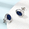 6 Pairs 304 Stainless Steel Pave Cubic Zirconia Stud Earrings SA-CBADCF0-04GP-02-3