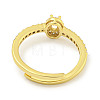 Oval Rack Plating Brass Micro Pave Cubic Zirconia Adjustable Rings for Women RJEW-F162-03G-4