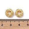 Flower Brass Clear Cubic Zirconia European Beads KK-D228-12G-2