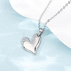 304 Stainless Steel Heart Pendant Cable Chain Necklaces for Men Women NJEW-K308-02C-P-3