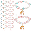 16Pcs 2 Styles Acrylic Bead Bracelets BJEW-GO00007-1