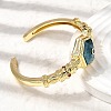 Hexagon Brass Pave Natural Apatite & Cubic Zirconia Cuff Bangles for Women BJEW-Z172-01G-06-2