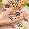  16Pcs 8 Style Transparent Resin & Walnut Wood Pendants RESI-TA0002-06-14