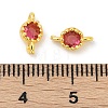 Brass Cubic Zirconia Flat Round Connector Charms KK-H204-02G-05-3