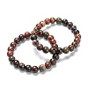 Natural Polychrome Jasper/Picasso Stone/Picasso Jasper Stretch Beaded Bracelets G-A185-01R-2