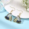 304 Stainless Steel with Glass Seed Beads Dangle Earrings EJEW-MZ00821-01-1