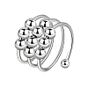 Round Ball Rotatable Wrap Cuff Rings for Women PW-WG5423E-01-2