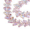 Transparency Electroplate Glass Beads Strands GLAA-T023-39A-03-3