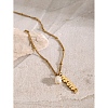 Mother's Day 304 Stainless Steel with Natural Freshwater Pearl Necklaces FS-WG5F984-01-5
