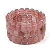 Natural Strawberry Quartz Oval Beaded Stretch Bracelet G-E010-01-12-1