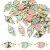 10Pcs Alloy Enamel Fish Links Connectors ENAM-YW0005-86A-2