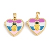 Brass with Enamel Locket Pendants KK-CBA415D-10G-02-1