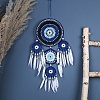 Evil Eye Woven Web/Net with Feather Wall Hanging Decorations PW-WG62000-01-2
