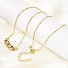 Brass Glass Triple Star Pendant Necklaces KK-CBAB173-03G-03-1
