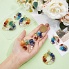HOBBIESAY 8Pcs 4 Styles 7 Chakra Gemstone Copper Wire Wrapped Chips Pendants G-HY0001-41-3
