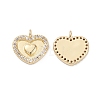 Rack Plating Brass Micro Pave Clear Cubic Zirconia Charms KK-L155-55G-1
