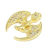Brass Micro Pave Clear Cubic Zirconia Pendants X-KK-L238-04G-2