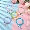 8mm Round Glass Beaded Stretch Bracelets BJEW-JB10731-2