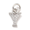 Initial Letter Brass with Cubic Zirconia Charms KK-Q814-26Y-P-1