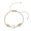 2Pcs 2 Styles Alloy & Natural Howlite & Synthetic Turquoise & Non-magnetic Hematite Braided Bead Brecelets BJEW-JB13786-4