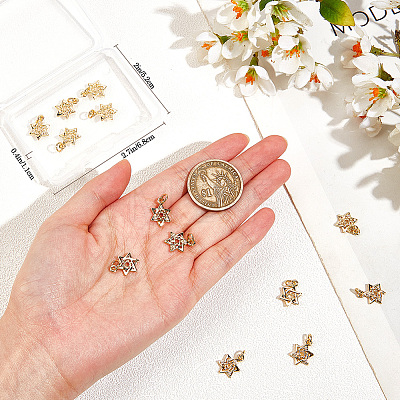 16Pcs Brass Micro Pave Clear Cubic Zirconia Charms KK-BBC0015-88-1
