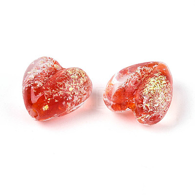 Handmade Foil Lampwork Beads Strands FOIL-T008-08A-1