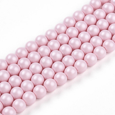 Baking Painted Pearlized Glass Pearl Bead Strands HY-N002-4mm-B04-1