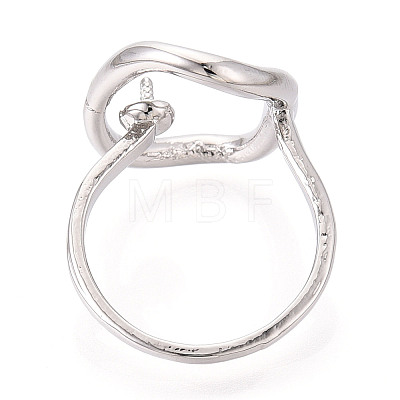 Oval Brass Cup Peg Ring Settings X-KK-N274-38P-1
