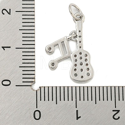 Rack Plating Brass Micro Pave Clear Cubic Zirconia Pendants KK-U021-06P-1