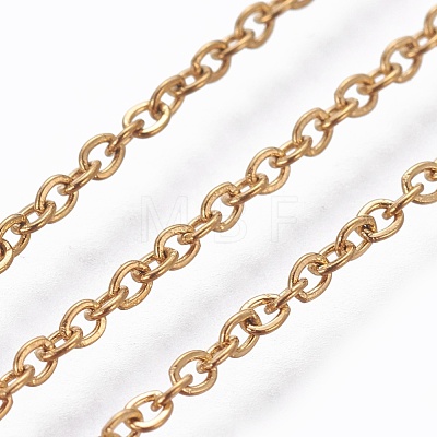 304 Stainless Steel Cable Chain Necklaces NJEW-P248-01G-1