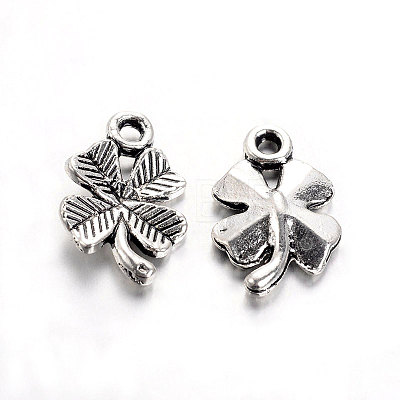 Tibetan Style Alloy Clover Charms LS-TIBEP-2765-AS-RS-1