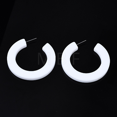 Cellulose Acetate(Resin) Half Hoop Earrings KY-S163-385-1