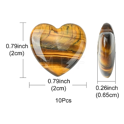 Natural Tiger Eye Heart Palm Stone G-YW0001-53-1