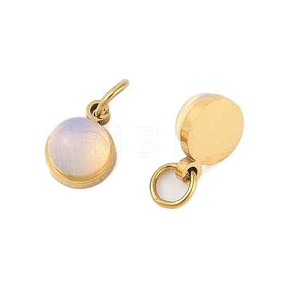 Opalite Half Round Charms with Jump Ring STAS-A097-05G-04-1