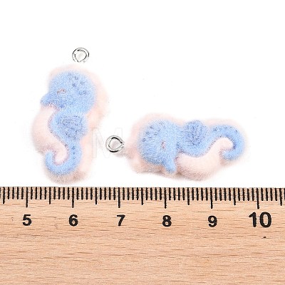Flocking Opaque Resin Pendants RESI-P053-03E-P-1