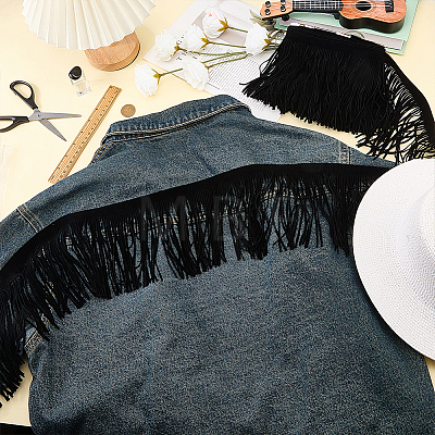 Faux Suede Fabric Tassel Ribbons OCOR-WH0109-110A-1