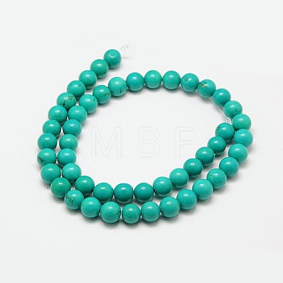 Round Natural Magnesite Beads Strands G-N0132-06-8mm-1