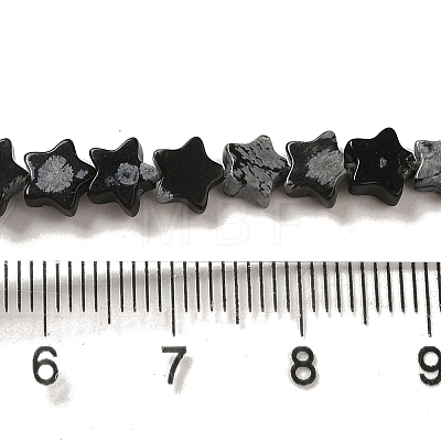 Natural Snowflake Obsidian Beads Strands G-G085-B37-02-1