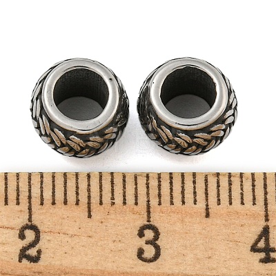 Retro 304 Stainless Steel European Beads STAS-B071-05AS-1