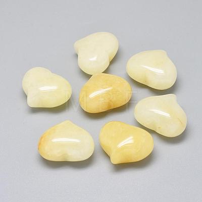Natural Yellow Aventurine Heart Palm Stone G-F637-11C-1