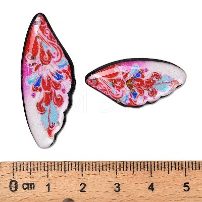 4Pcs 4 Styles Transparent Epoxy Resin Pendants RESI-B032-02F-1