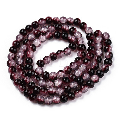 Crackle Baking Painted Imitation Jade Glass Beads Strands DGLA-T003-8mm-14-1