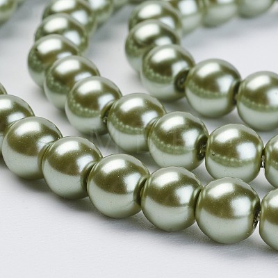 Eco-Friendly Glass Pearl Beads Strands HY-A008-10mm-RB055-1