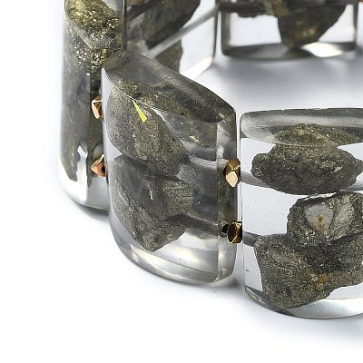 Natural Pyrite Stretch Bracelets BJEW-G702-06A-1