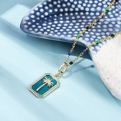 Brass Pendant Necklaces NJEW-R006-01G-02-1