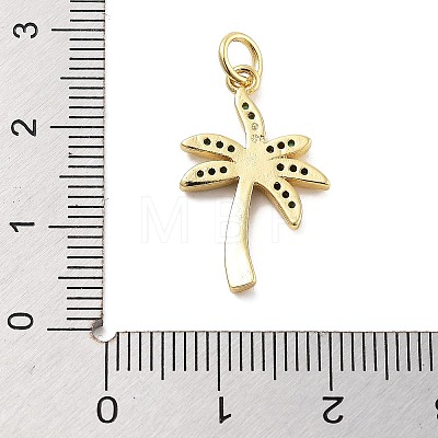 Rack Plating Brass Micro Pave Cubic Zirconia Pendants KK-Z071-59G-01-1